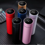 insulated 304 stainless steel smart temperature display touch water cup, straight body, with led display