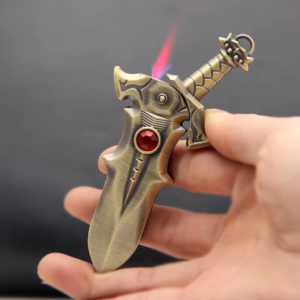new knife sword model portable windproof jet flame gas cigarette lighter